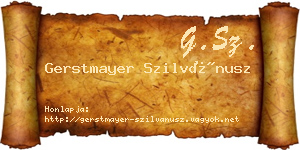 Gerstmayer Szilvánusz névjegykártya